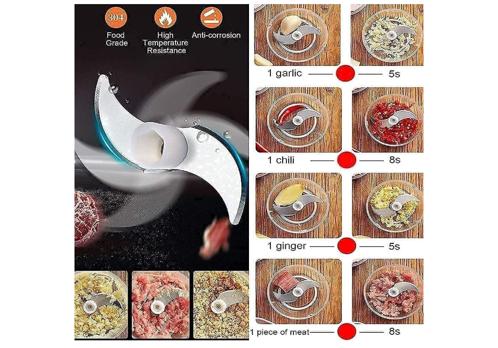 Electric Mini Garlic & Vegetable Chopper (250ml)